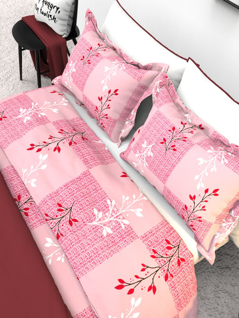 The White Moss Denmark Double bed 100% cotton bedsheet with 2 pillow covers